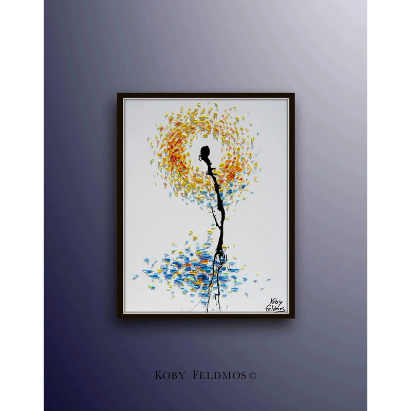 Painting 30 Sun & Sea , Oil painting, Abstract Painting , thick layers, calming beautiful colors, unique style, by Koby Feldmos.jpg