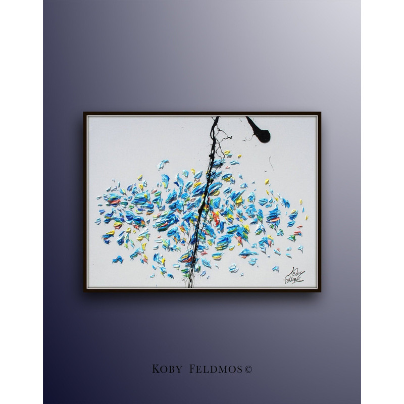 Painting 40 - waves , original handmade oil painting on canvas, thick layers, Modern style, By Koby Feldmos.jpg