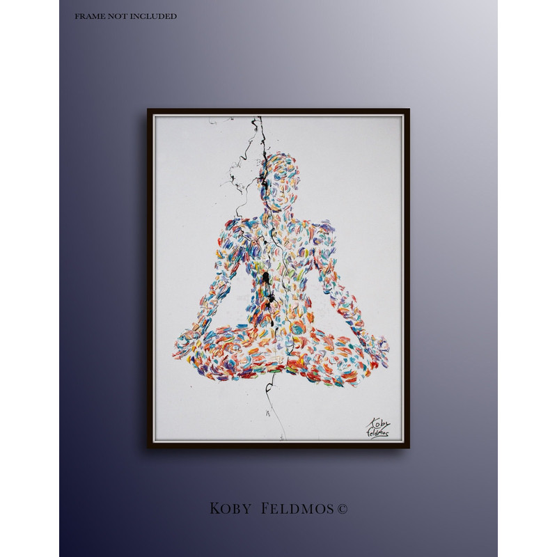 Painting 40 Chakra Meditation, Yoga, Relaxing painting, lotus, Original oil painting on canvas, Luxury thick layers, by Koby Feldmos.jpg