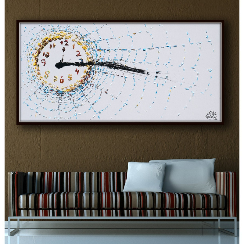 Painting 55 - TIME TRAP - Watch Clock Spider web beautiful extraordinary painting oil on canvas by Koby Feldmos.jpg