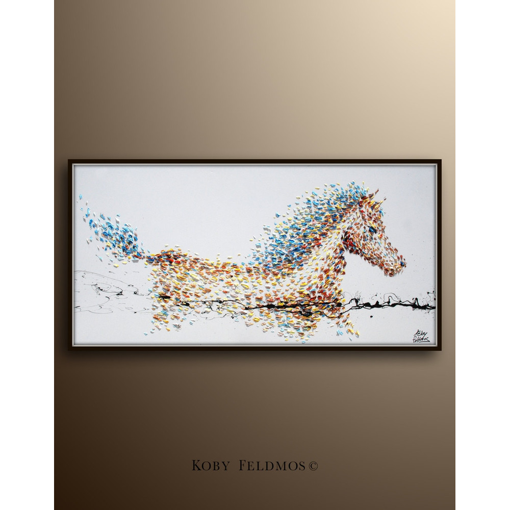 Painting 55 Horse Painting Animal , Original handmade oil painting on canvas, Modern Style, Express Shipping Worldwide, By Koby Feldmos.jpg