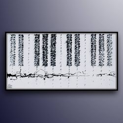 painting 55 piano, beautiful oil painting on canvas, black and white tones, abstract painting, class