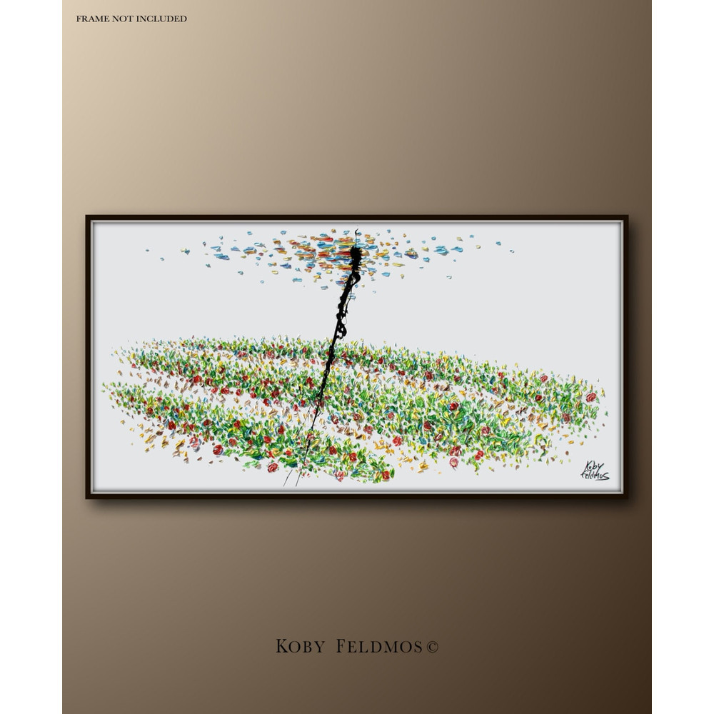 Painting 55 Strawberry Field Oil Painting, Original HandMade Art , Modern Style, Luxury impressive looks, Express shipping, By Koby Feldmos.jpg