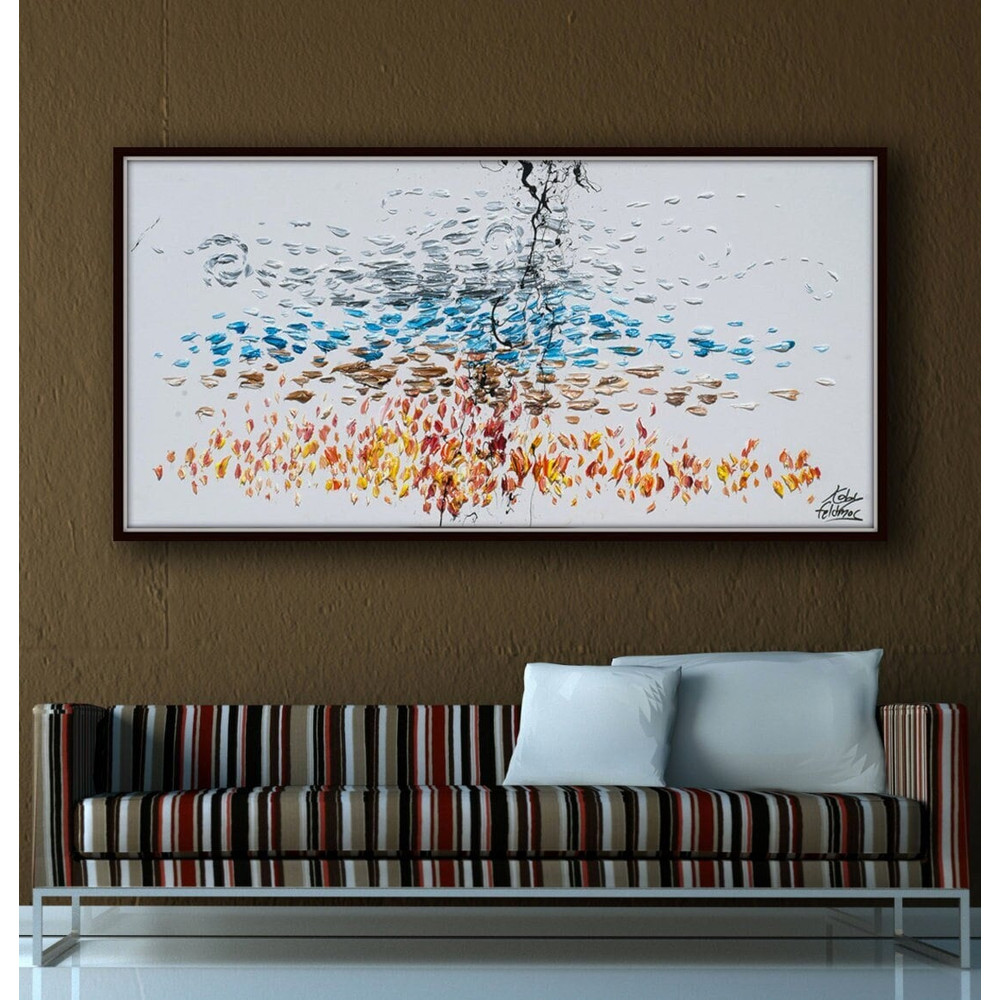 Painting 67 four elements - Fire , air, water , earth  original painting, very classical art, relaxing energy, by Koby Feldmos.jpg