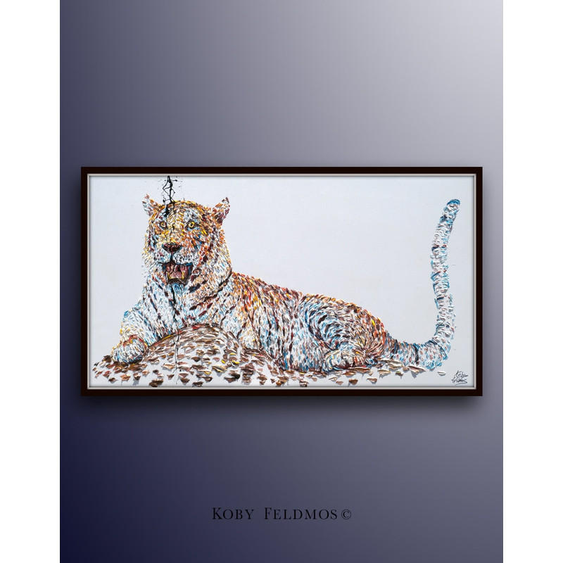 Painting Animal 67 Tiger Original oil painting on canvas, Handmade painting, ready to hang, thick oil paint, by Koby Feldmos.jpg