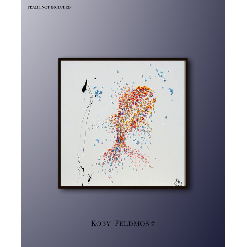 Painting Goldfish 35 - , Modern style, luxury looks, thick layers, Express shipping worldwide, by Koby Feldmos.jpg