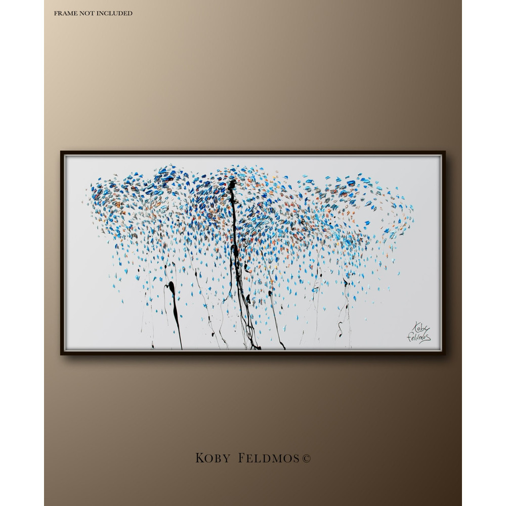 Painting Rain 55 cloud Abstract art painting Original Oil painting on canvas Hand made thick paint Modern Art By Koby Feldmos.jpg