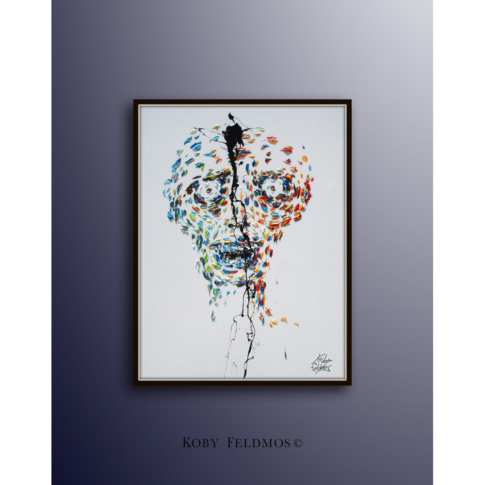 Painting Zombie 30 Cool Abstract Zombie , Original oil painting on Canvas, Home decor, Modern art Interior design, Handmade Koby Feldmos.jpg