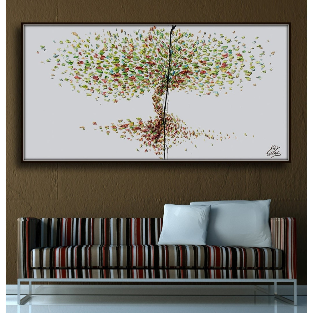 Paintings tree 67 oil painting on canvas, Pastel calming colors, Large painting, Gives extremely good vibes, handmade by Koby Feldmos.jpg