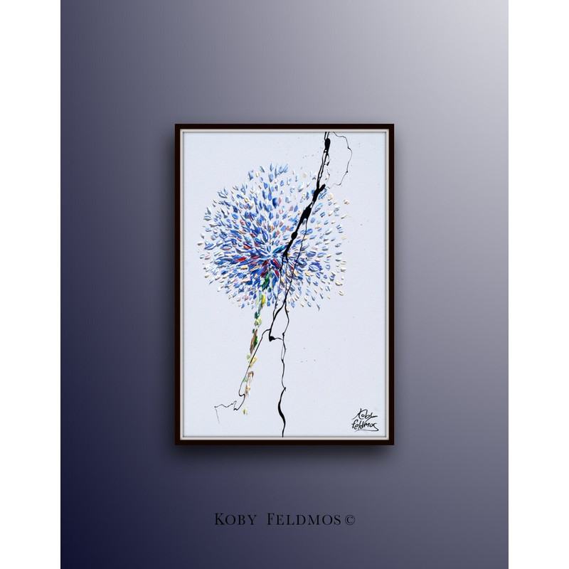 Purple Flower 40 Original oil painting on canvas, Luxury thick layers Gives extremely good vibes, by Koby Feldmos-1.jpg