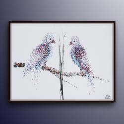 purple parrot 40 painting anima bird oil painting of beautiful , calming beautiful colors, original