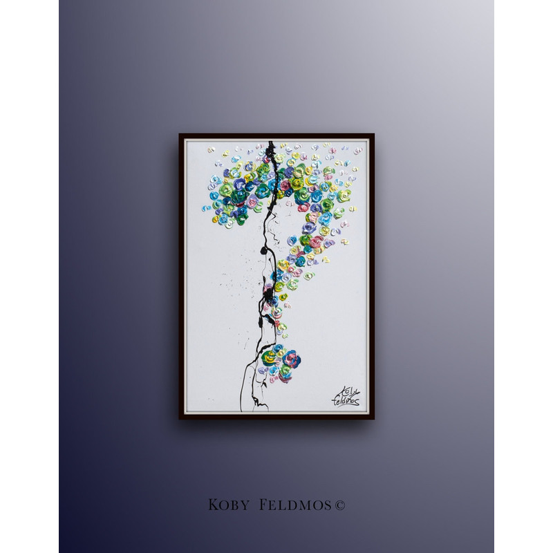 Question Mark sign 40 original oil painting on canvas, beautiful unique color pallette, handmade by Koby Feldmos.jpg