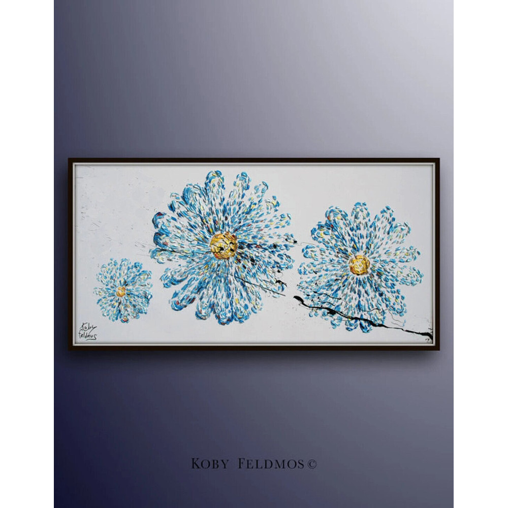 Scarlet Pimpernel 55 original oil painting on canvas beautiful rich texture by Koby Feldmos.jpg