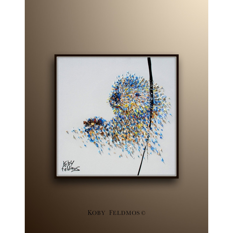 Sea Otter 25 Outrageously cute Sea Otter, Original Oil Painting on canvas, Thick Layers, calming relaxing looks color, by Koby Feldmos.jpg