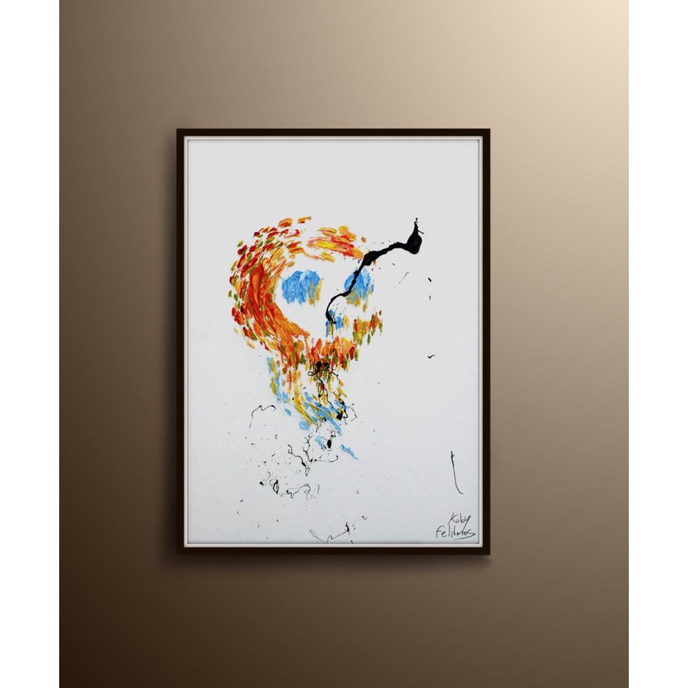 Skull Painting 40 Original & Hand Made Oil Painting on Canvas, Thick paint, Express shipping, By Koby Feldmos.jpg