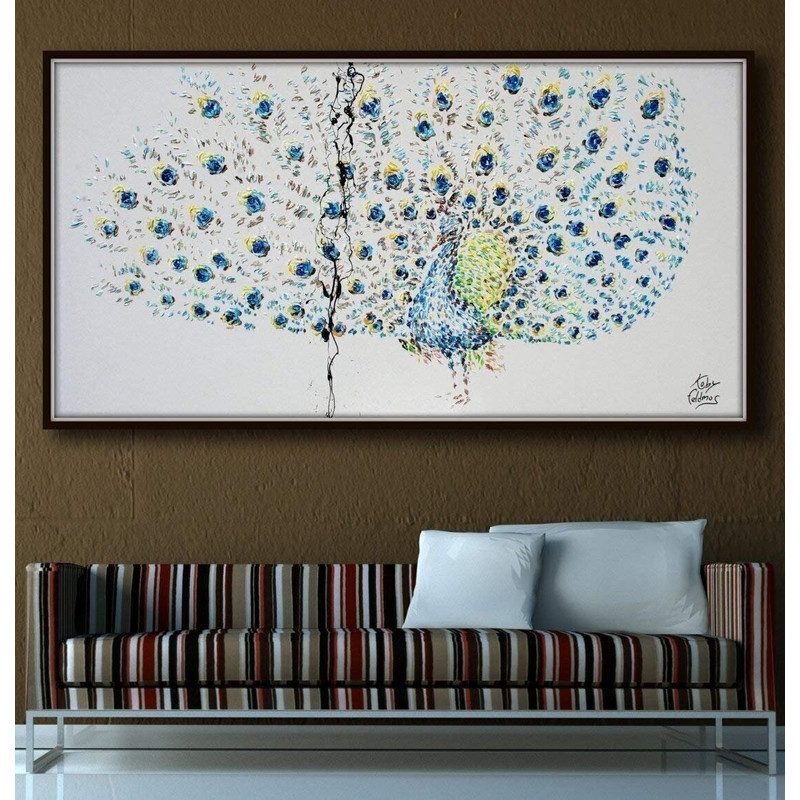 Super Luxury 67 Peacock Painting Extremely unique painting , oil on canvas, original art handmade by By Koby Feldmos.jpg