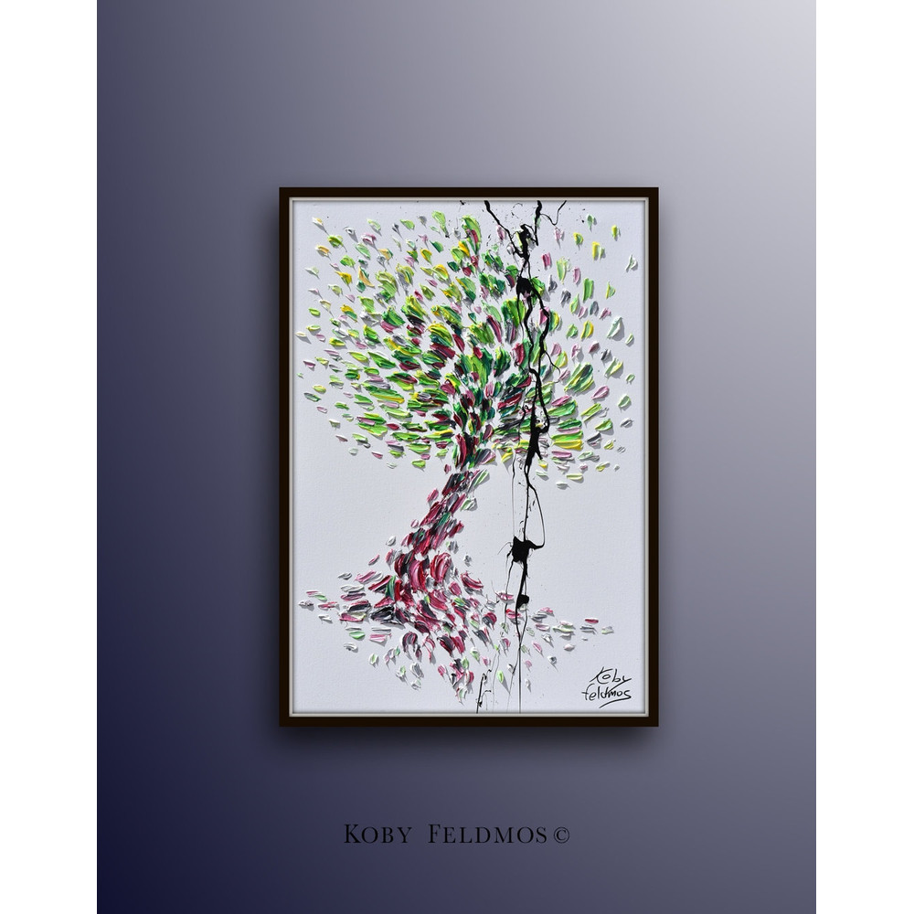Tree 30 Original oil painting on canvas, Luxury thick layers tree of Life, Gives extremely good vibes, by Koby Feldmos-1.jpg