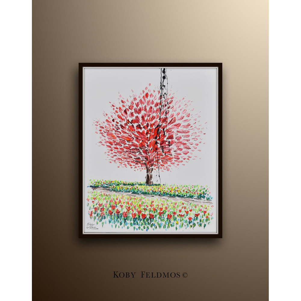 Tree in a field 40 Amazing looks of a painting in a field, great composition, lovely art painting by Koby Feldmos.jpg