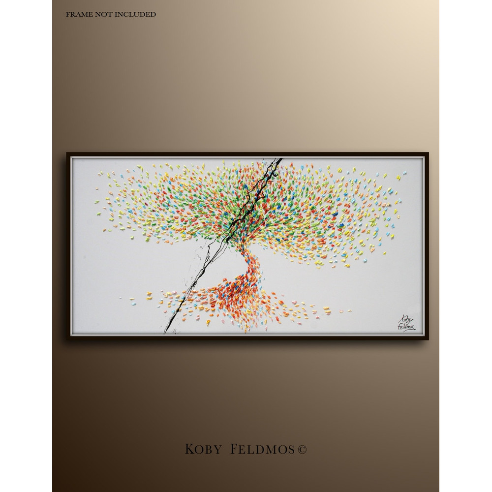 Tree Painting Original 40 oil painting on canvas, Beautiful luxury looks, thick texture, original painting By Koby Feldmos.jpg