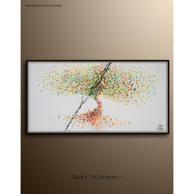 Tree Painting Original 40 oil painting on canvas, Beautiful luxury looks, thick texture, original painting By Koby Feldmos.jpg