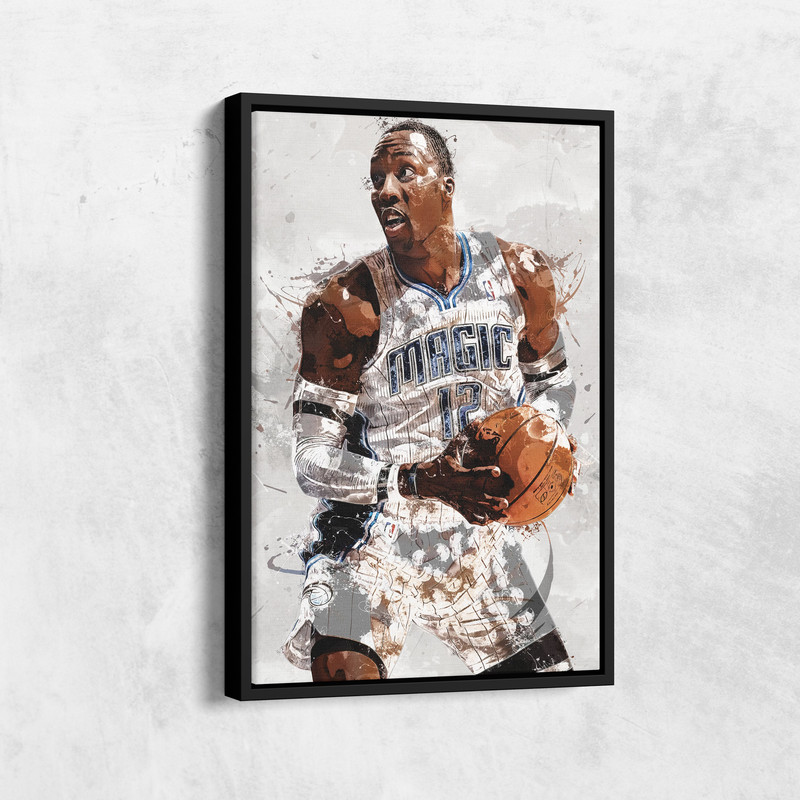 Dwight Howard Poster, Orlando Magic, Canvas Print, Framed Poster, Home Decor, Kids Room, Man Cave Gift, Wall Art Decor, Canvas Wrap.jpg