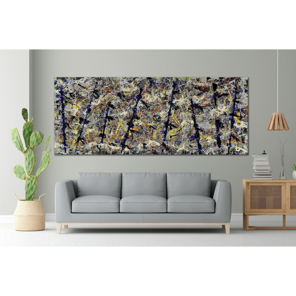 CANVAS ART PRINT Blue Pole Abstract Art Jackson Pollock Canvas Print Modern Wall Art Canvas Living Room Abstract Art Pollock Painting Print.jpg
