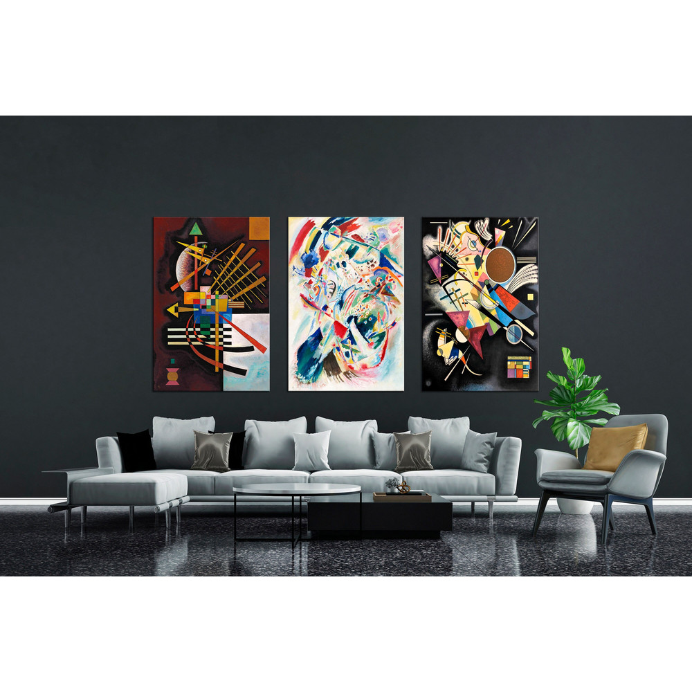 CANVAS ART PRINT Canvas Set of 3 Abstract Arts Wassily Kandinsky Print Abstract Set Kandinsky Geometric Art Canvas Print Set for Living Room.jpg