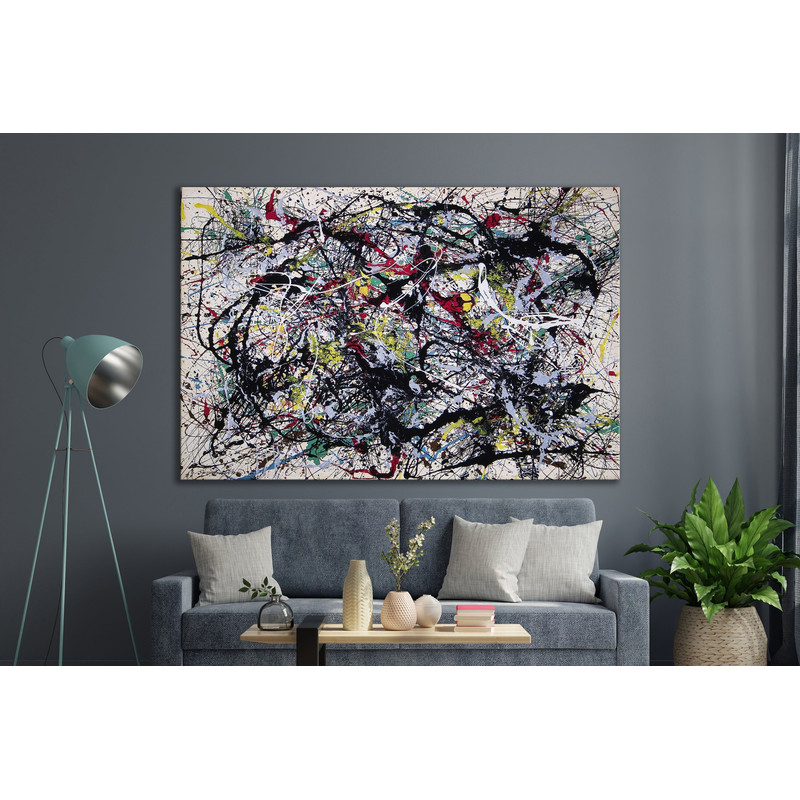 CANVAS ART PRINT Color Abstract Art Print Number 34 Painting Reproduction Print Jackson Pollock Canvas Print Pollock Style Wall Art Canvas.jpg