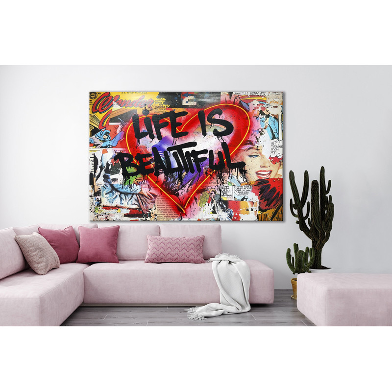CANVAS ART PRINT Comics Collage Art Print Banksy Canvas Print Pop Art Collage Print Modern Wall Art Graffiti Street Art for Living Room.jpg