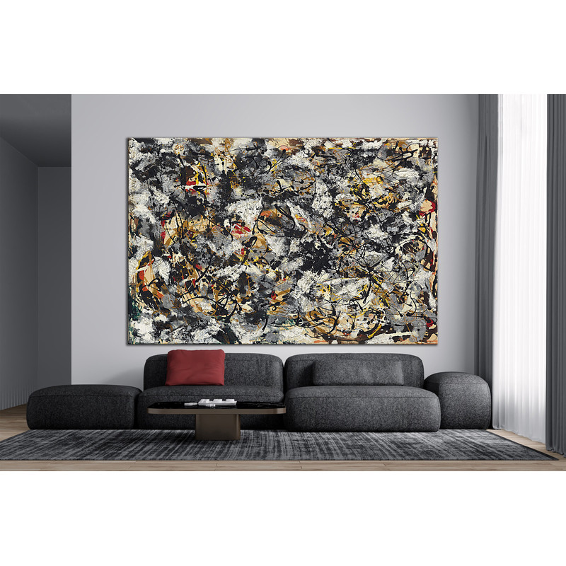 CANVAS ART PRINT Composition with Red Strokes by Jackson Pollock Canvas Print Abstract Art for Living Room Large Canvas Art Modern Wall Art.jpg