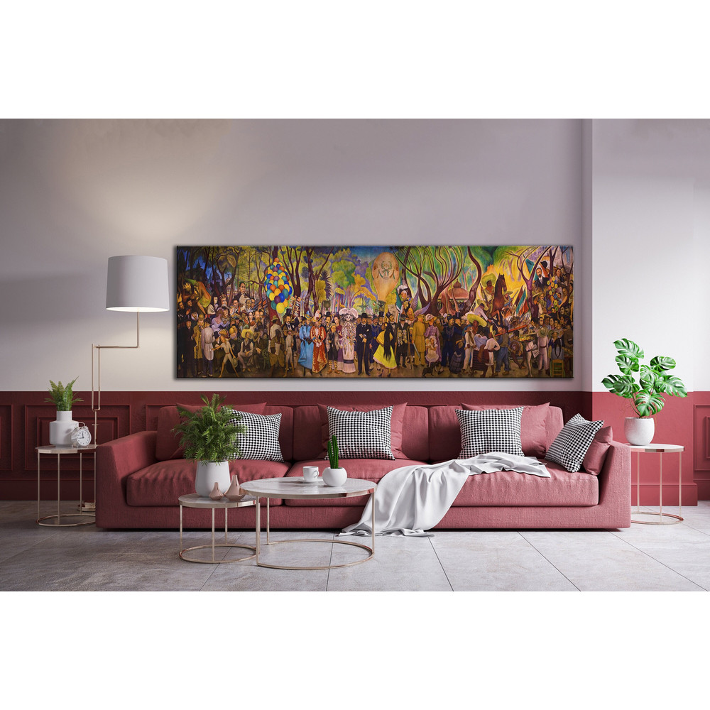 CANVAS ART PRINT Diego Rivera Art Print Dream of a Sunday Afternoon at Alameda Central Park Canvas Print Mexican Wall Art Print Wide Canvas.jpg