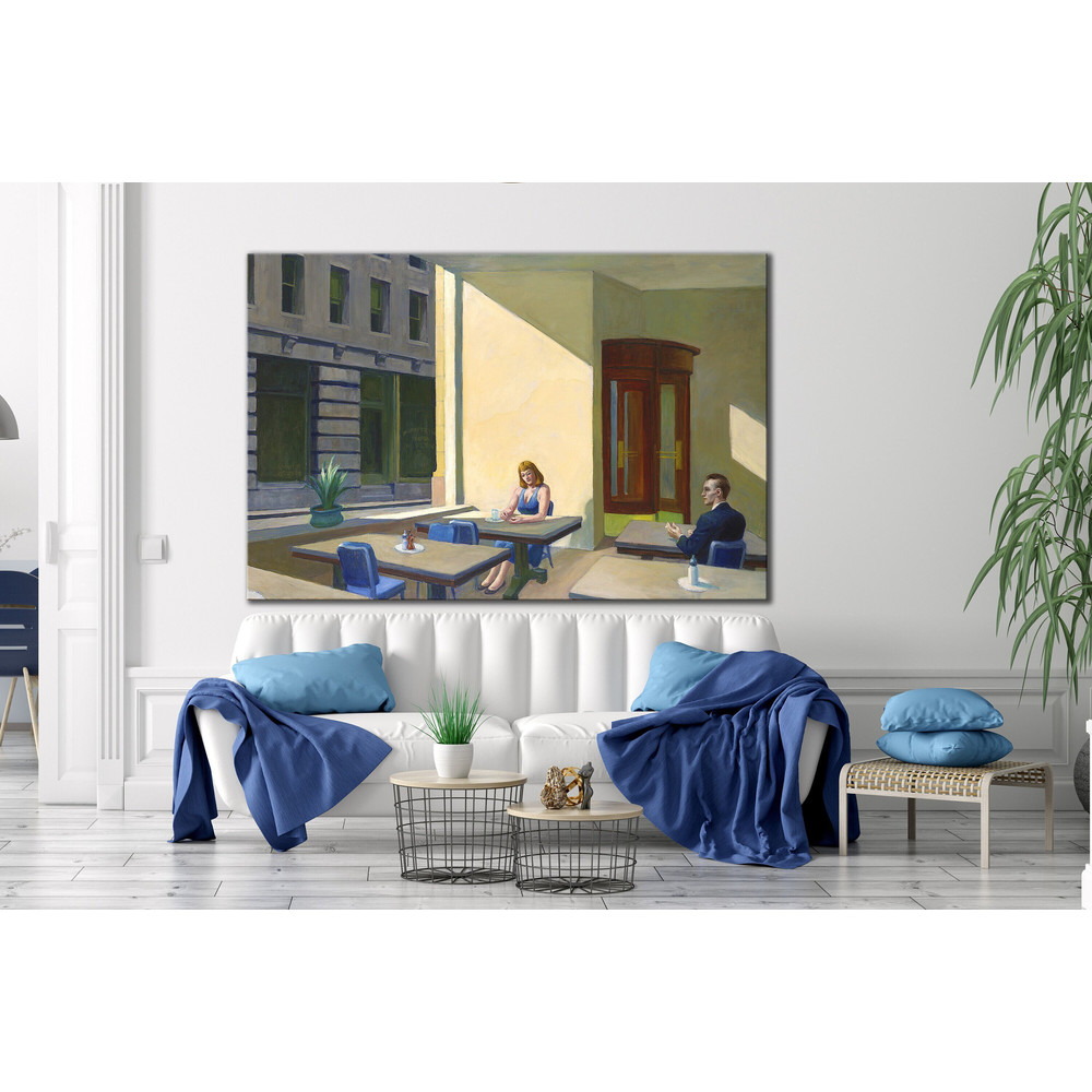 CANVAS ART PRINT Edward Hopper Art Sunlight in a Cafeteria Canvas Print Hopper Cafe Art American Art Print Classic Art Print Living Room Art.jpg