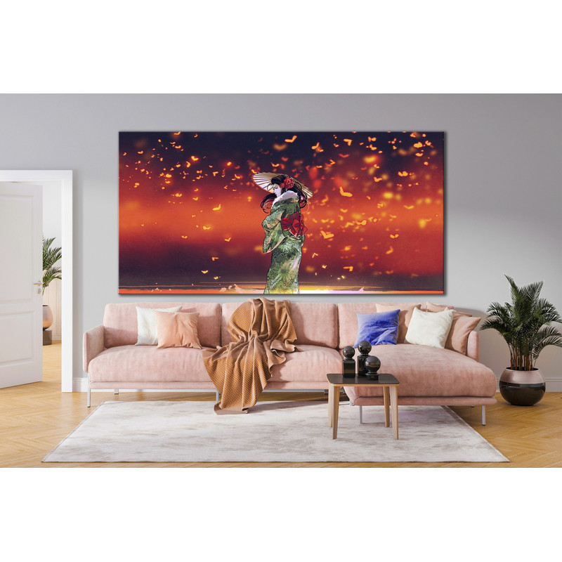 CANVAS ART PRINT Geisha Art Print Asian Style Wall Art Print Japan Wall Art Japanese Canvas Print Sakura Canvas Art Japanese Wall Decor Art.jpg