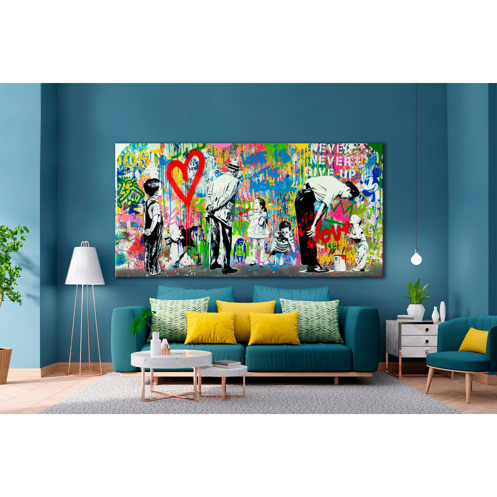 CANVAS ART PRINT Graffiti Collage Print Pop Wall Canvas Art Banksy Graffiti Art Urban Wall Art Large Canvas Art Trendy Living Room Wall Art.jpg