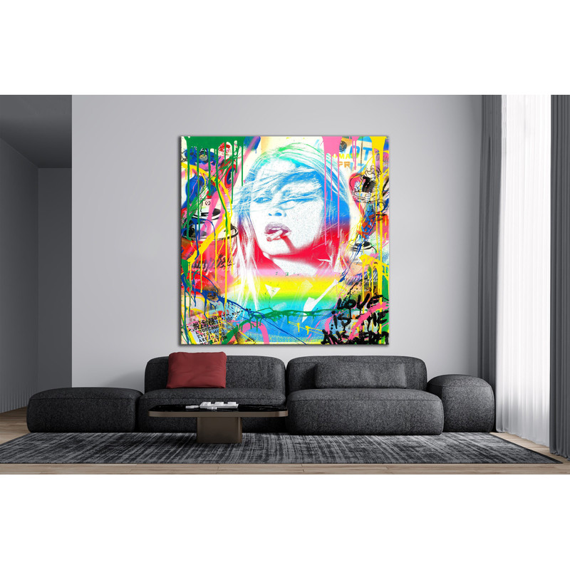 CANVAS ART PRINT Graffiti Portrait Art Print Bridgitte Canvas Print Street Art Wall Decor Trendy Living Room Print Pop Art Wall Art Canvas.jpg