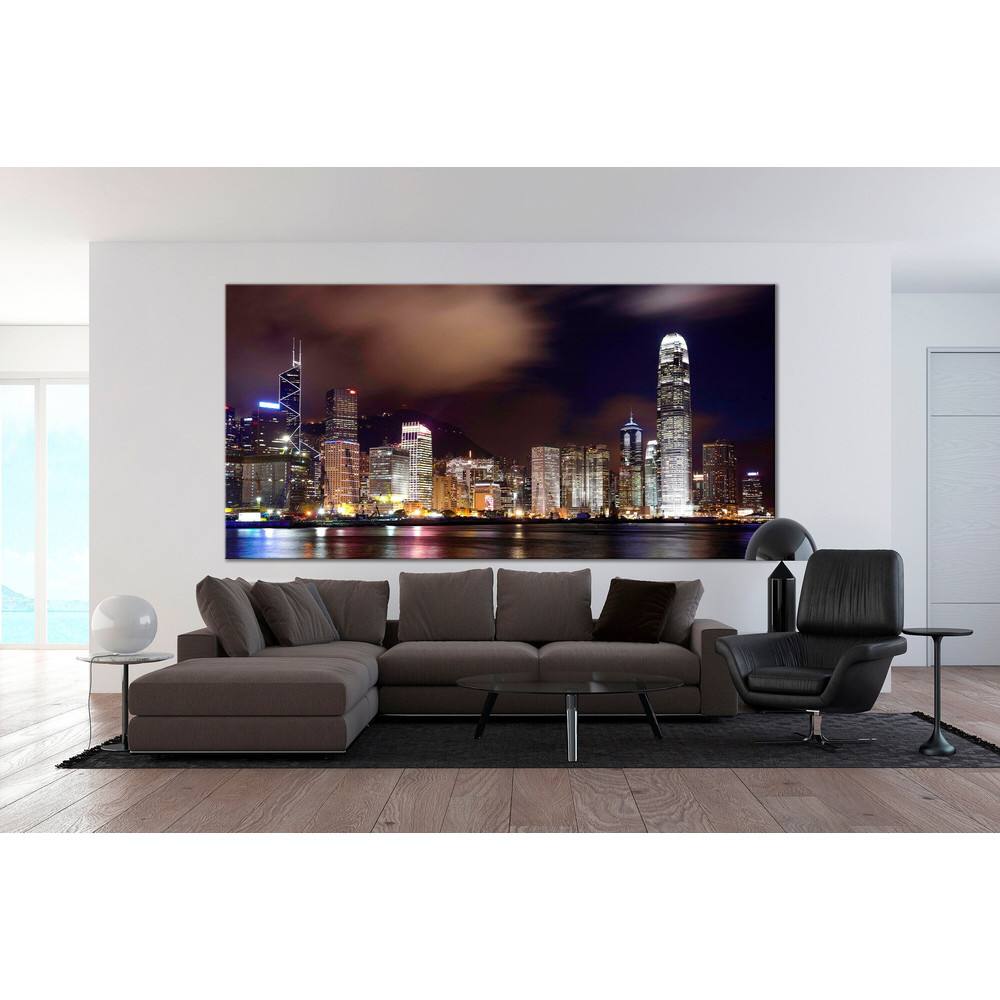 CANVAS ART PRINT Hong Kong Cityscape Wall Art Victoria Bay View Print Night Cityscape Canvas Art Night City Wall Art for Living Room.jpg