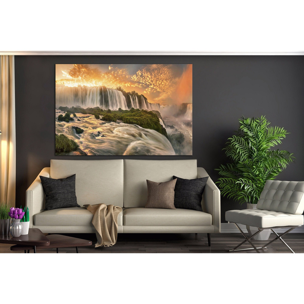 CANVAS ART PRINT Iguazu Falls View Canvas Print Waterfall Print Tropical Nature Wall Art Print Wild Nature Scenery Landscape Canvas Print.jpg
