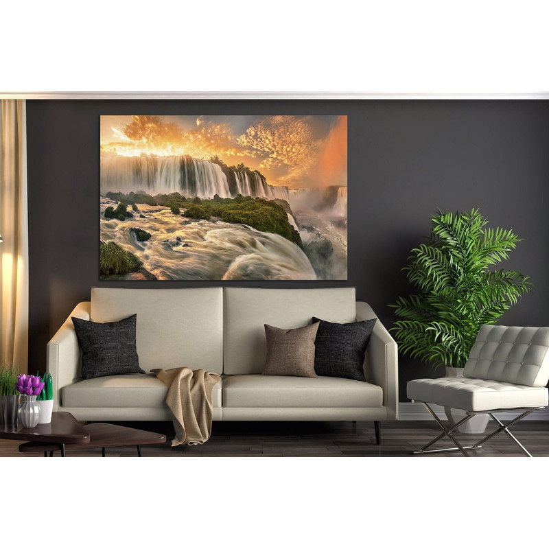 CANVAS ART PRINT Iguazu Falls View Canvas Print Waterfall Print Tropical Nature Wall Art Print Wild Nature Scenery Landscape Canvas Print.jpg