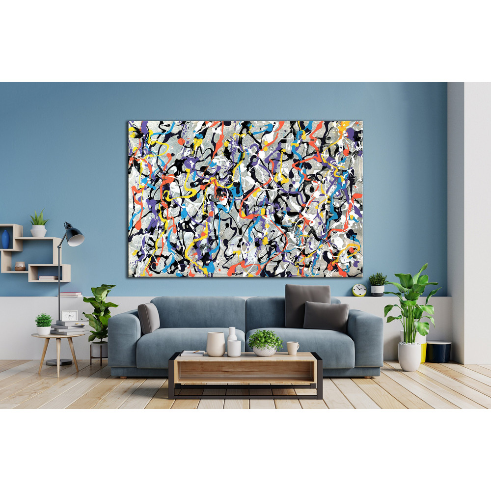 CANVAS ART PRINT Jackson Pollock Art Paradigm E4 Canvas Print Pollock Style Wall Art for Living Room Abstract Art Print Modern Wall Decor.jpg