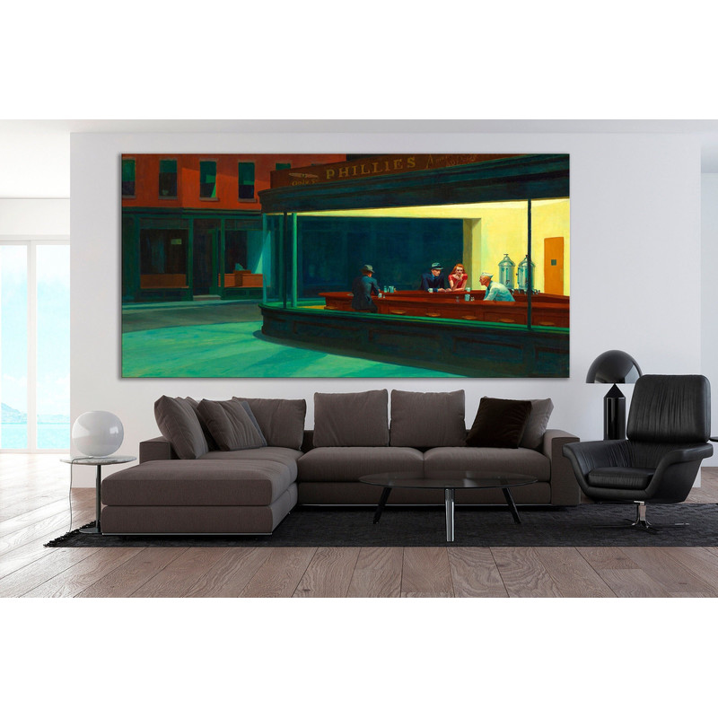CANVAS ART PRINT Nighthawks Edward Hopper Art Print Nighthawks Cafe Canvas Print Contemporary Art Print Large Canvas Wall Art.jpg