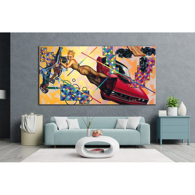 CANVAS ART PRINT Pin Up Girl Print Pop Art Canvas Print Mancave Wall Art Gift for Him Car Canvas Art Pinup Girl Canvas Print Bar Wall Art.jpg