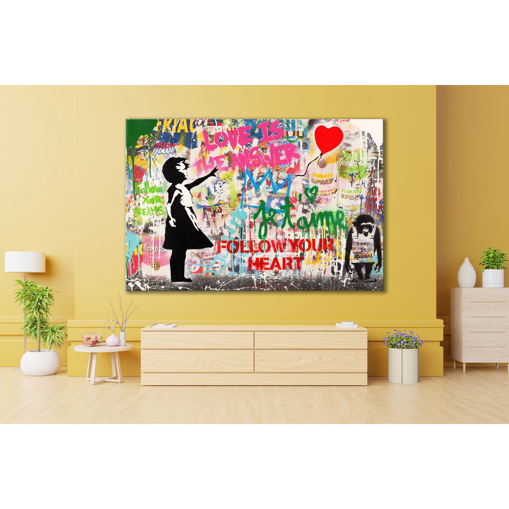 CANVAS ART PRINT Pop Art Girl with Balloon Print Banksy Girl Graffiti Art Brainwash Canvas Art Pop Art Wall Art Street Art Print Urban Print.jpg