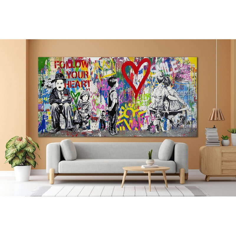 CANVAS ART PRINT Pop Wall Canvas Print Brainwash Graffiti Print Art Urban Wall Art Street Art Print Large Canvas Art Living Room Wall Art.jpg