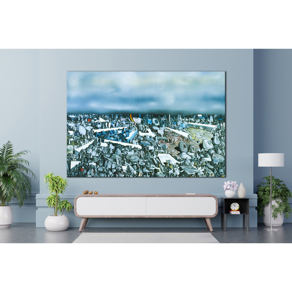 CANVAS ART PRINT Surrealistic Abstraction Multiplication of the Arcs Canvas Print Yves Tanguy Art Print Surrealism Wall Art Print Blue Art.jpg