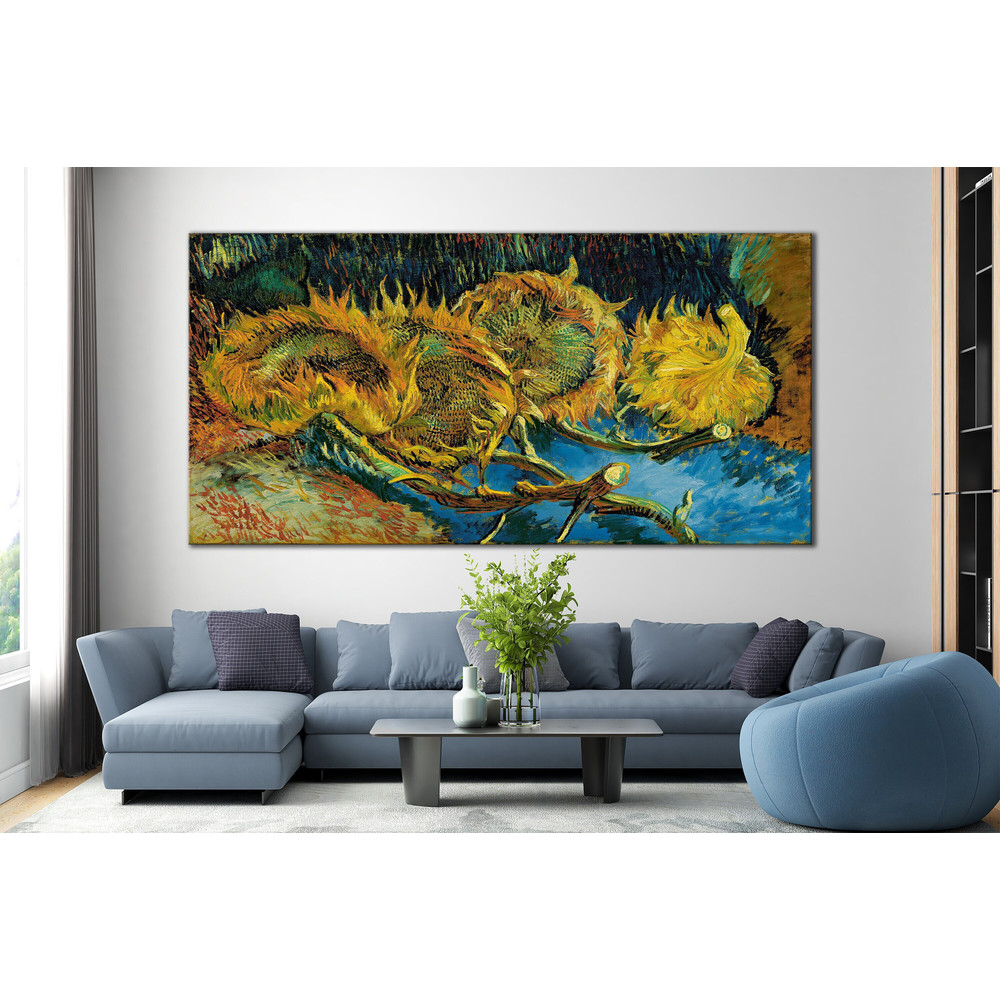 CANVAS ART PRINT Van Gogh Four Sunflowers Art Print Vincent van Gogh Canvas Print Classic Art Print Sunflower Painting Print Flower Wall Art.jpg