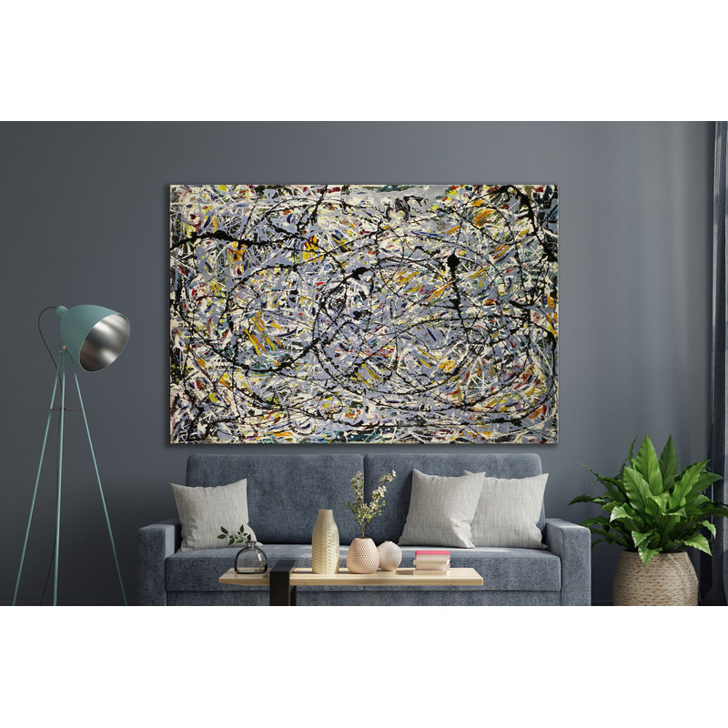 CANVAS ART PRINT Wattery Path Canvas Print Jackson Pollock Style Art Abstract Canvas Print Pollock Painting Print Modern Art for Living Room.jpg