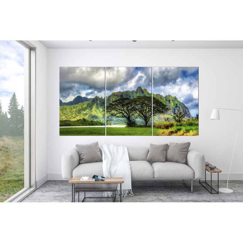 CANVAS ART PRINT Wild Nature Canvas Print Hawaii Nature Wall Art Living Room Nature Art Print Green Forest Landscape Print Green Mountain.jpg