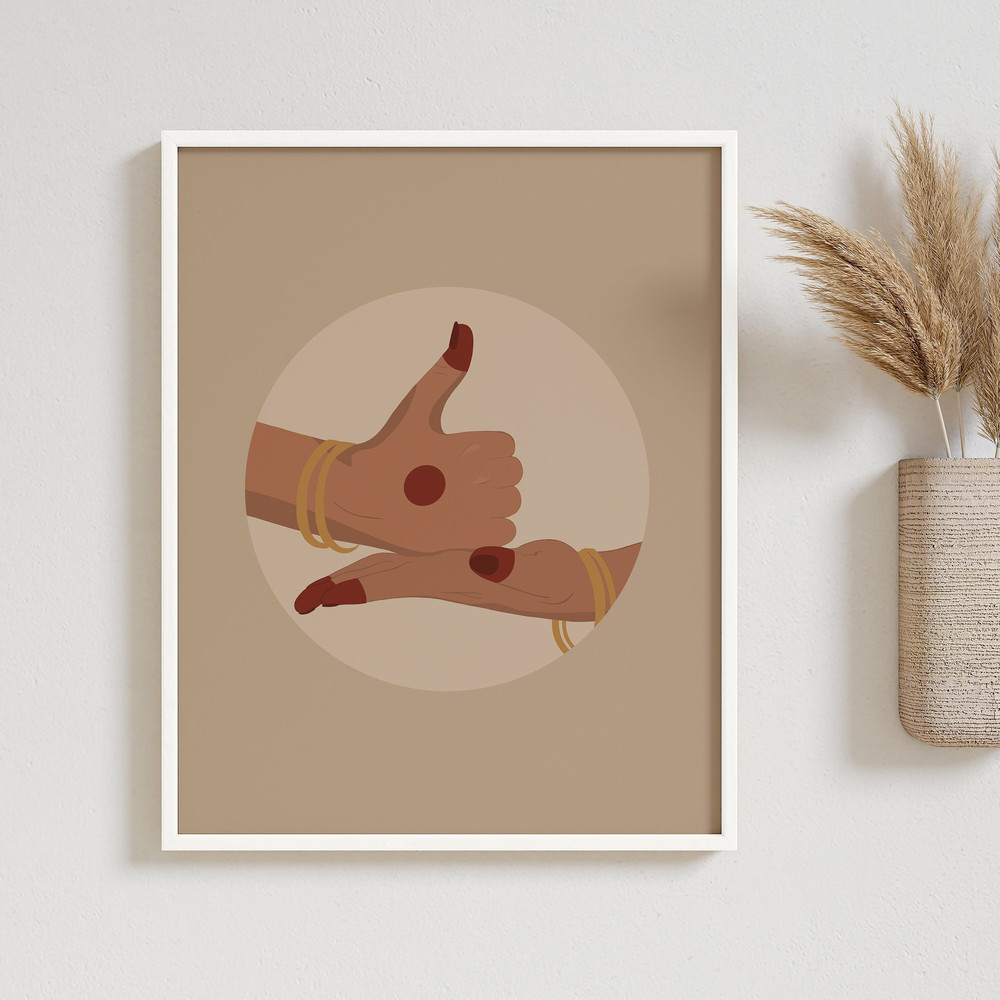 Dance Mudra Art, Desi Art, South Asian Art, Brown Girl Wall Art, Tamil girl Art, Bharatanatyam, Kuchipudi, Odissi, Kathak, Indian Dancer Art.jpg
