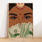 Desi Wall Art, Rich Indian Woman Art, Powerful South Asian Woman Art, Indian Art, Tamil Girl, Brown Girl with Money Art, Mom Im a Rich Man.jpg
