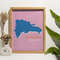 Dominican Republic Map Art, Dominican Map Wall Art, Country Map of Dominican, Topographic Print, Travel Decor, Retro Map Poster, Colorful.jpg